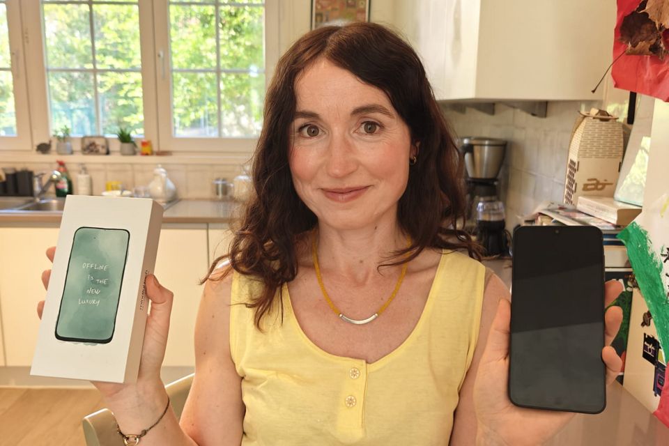 Mary McCarthy with the Balance Phone she gave to her 12-year-old son