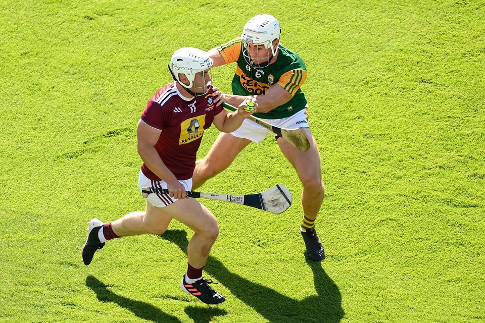 Killian Doyle of Westmeath in action against Fionán Mackessy of Kerry Photo by Stephen McCarthy/Sportsfile