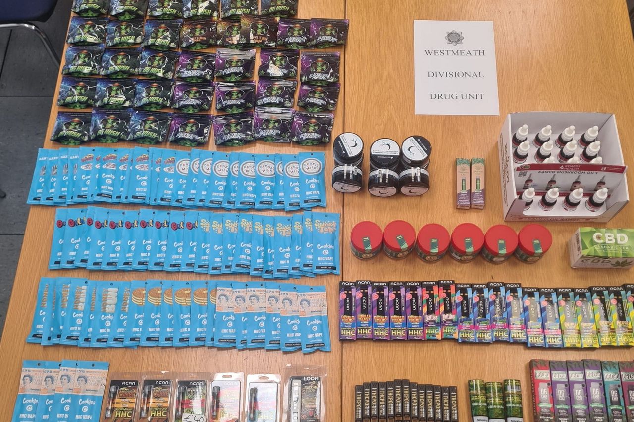 Gardaí in Westmeath seize several thousands of euros worth of newly banned  HHC drug from shop