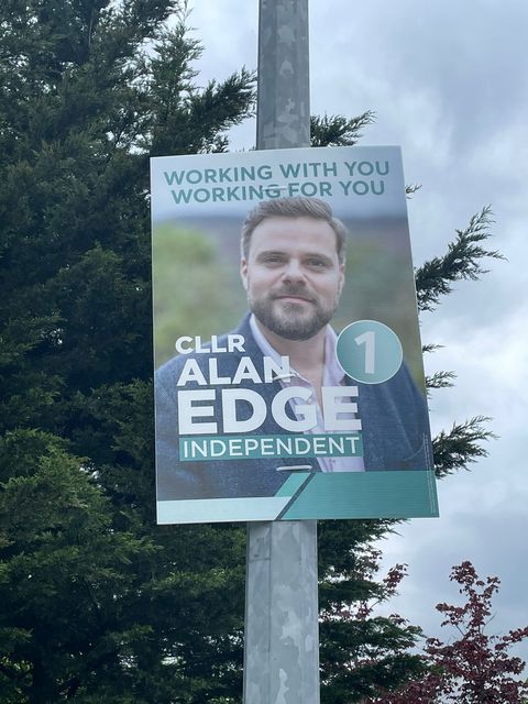 Election poster of Alan Edge.