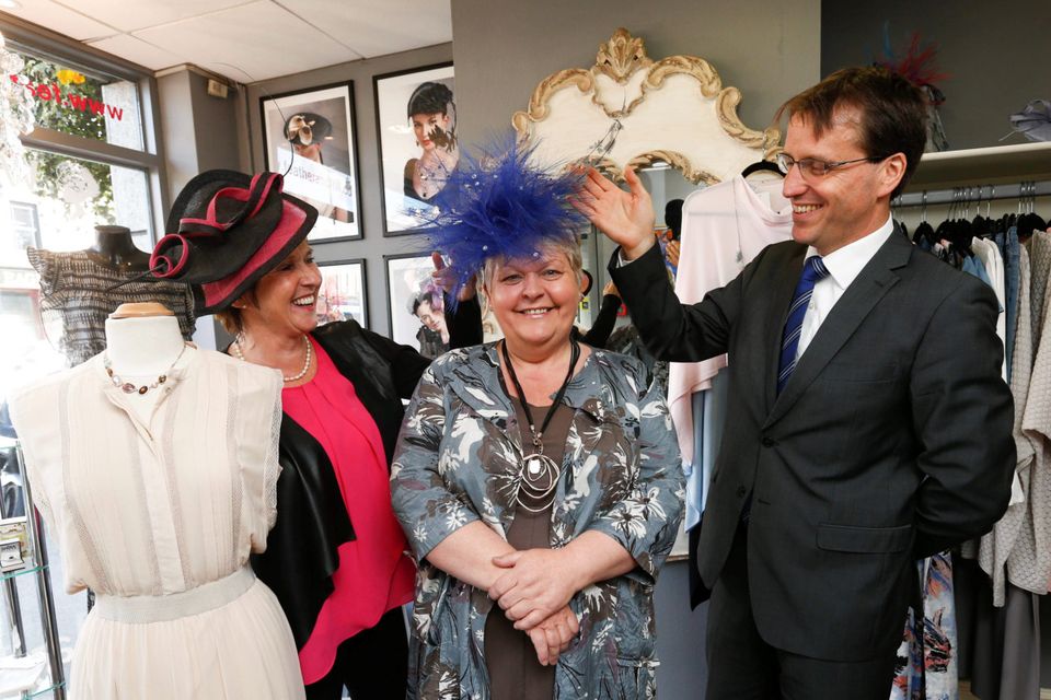ISAX chief executive Anne Connolly; Jean Condron, owner of Hats by Jean, Terenure, Dublin; and David Merriman, the head of enterprise development at Bank of Ireland, launch the programme yesterday. Photo: Conor McCabe