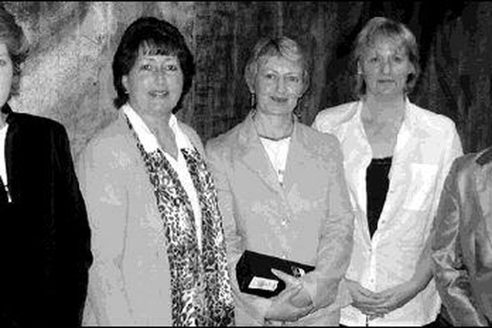 Rosemary McArdle, Fionnuala Dullaghan, Bernie Cassidy, Veronica Quinn and Dorothy O'Boyle, who all received Long Service awards (25 years or plus) at the Dundalk Institute of Technology Long Service and Retirement awards presentation held in the Institute.