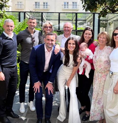 David and Rebecca with friends and family