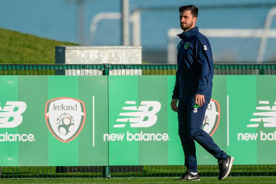 2 October 2017; Republic of Ireland's Shane Long during squad training at the FAI National Training Centre in Abbotstown, Dublin. Photo by Piaras Ó Mídheach/Sportsfile