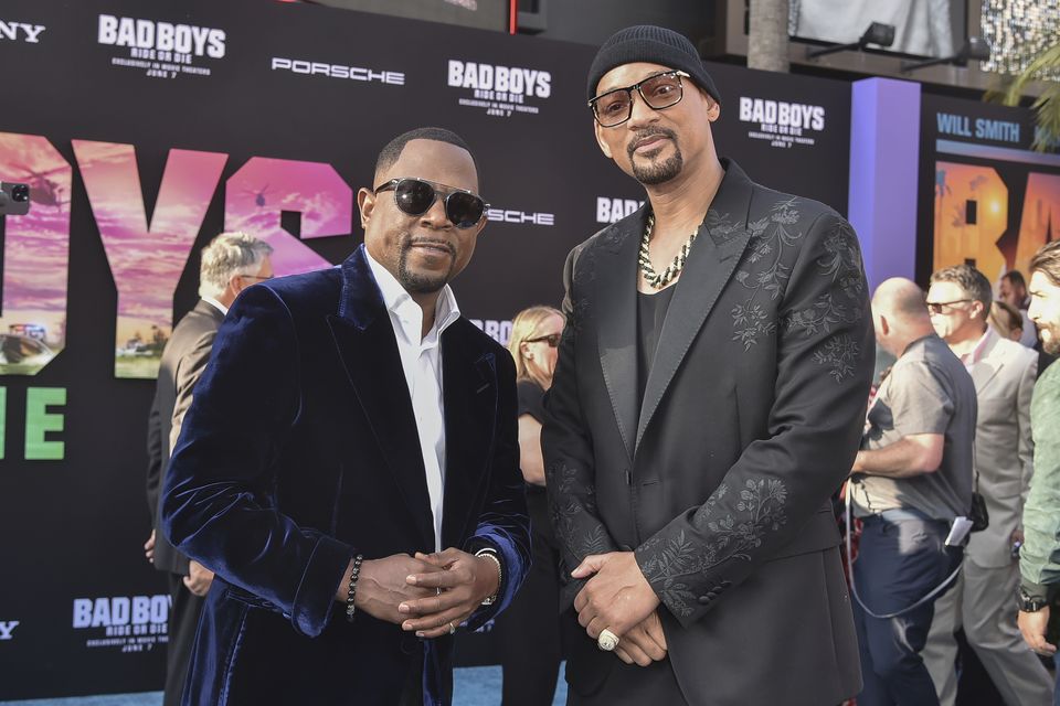 Martin Lawrence, left, and Will Smith, right, arrive at the premiere of Bad Boys: Ride Or Die (Richard Shotwell/Invision/AP)