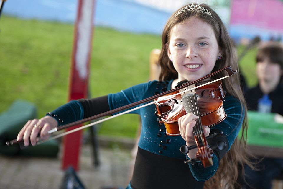 Siofra Willoughby on fiddle during the 2023 Gorey May Bush Féile on Sunday evening. Pic: Jim Campbell