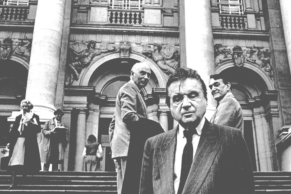 Bohemian world: Francis Bacon outside the Tate Britain gallery in London with his friends Richard Chopping and Denis Wirth-Miller.
