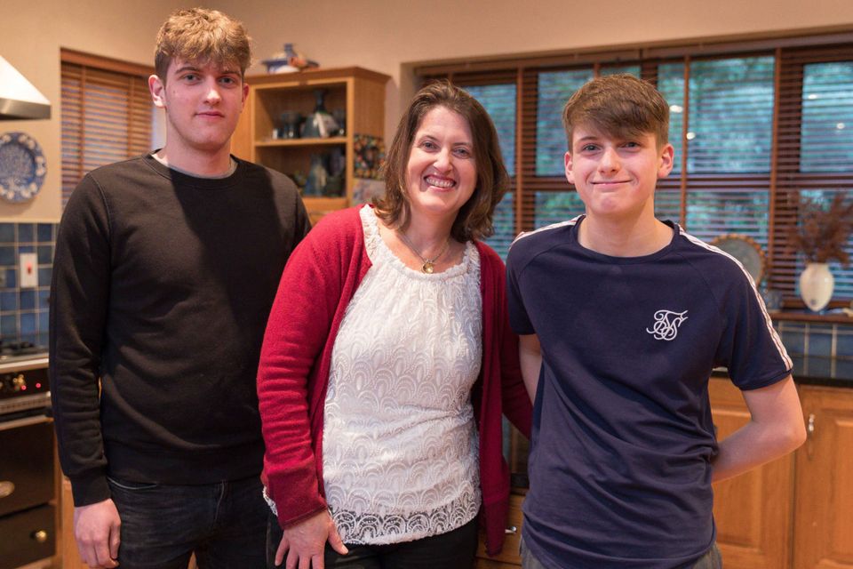 Standing proud: Arlene Harris with sons Tadhg (18) and Rodhan (14) at home in Co Clare. Photo: Eamon Ward