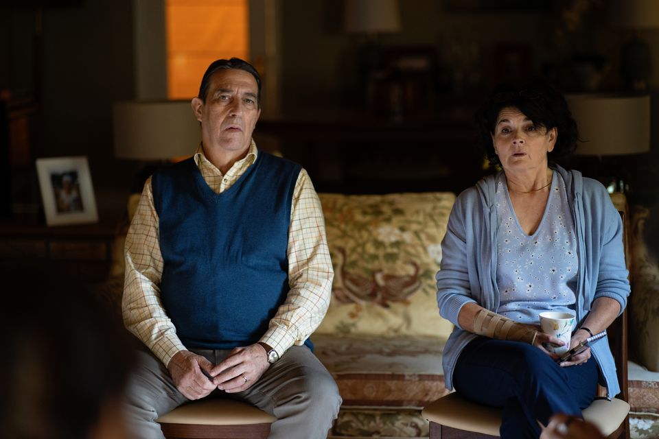Ciarán Hinds as Tom and Pom Boyd as Bernie in The Dry. Photo: RTÉ.