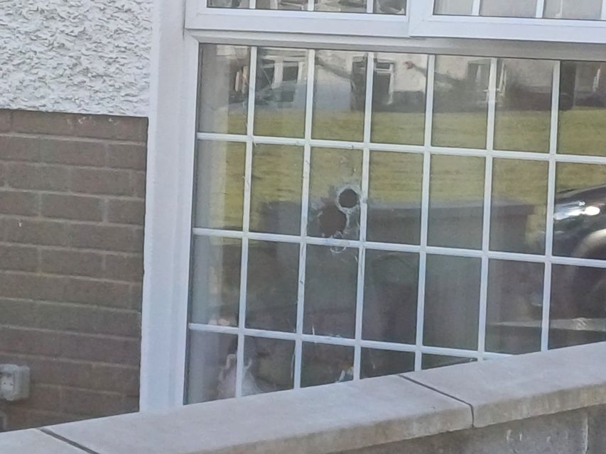 The downstairs living room of a house in the Springlawn area of Longford town which was the subject of a drive-by shooting on Wednesday evening.