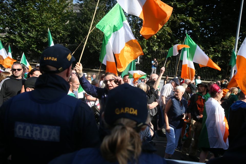 People protest in Dublin's city centre this afternoon.(Pic: Collins Photos)