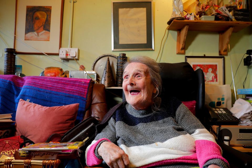 Joan de Frenay, who is set to celebrate turning 103 in June, in her Rathmines home. Photo: Gerry Mooney