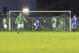 thumbnail: Daniel McCann of St. Anthony's turns the ball into his own net for Wicklow Rovers' third goal.  