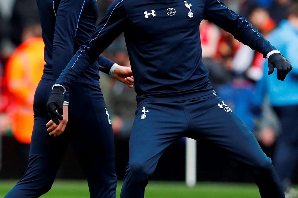 Tottenham's Dele Alli with Harry Kane. Photo: Phil Noble/Reuters