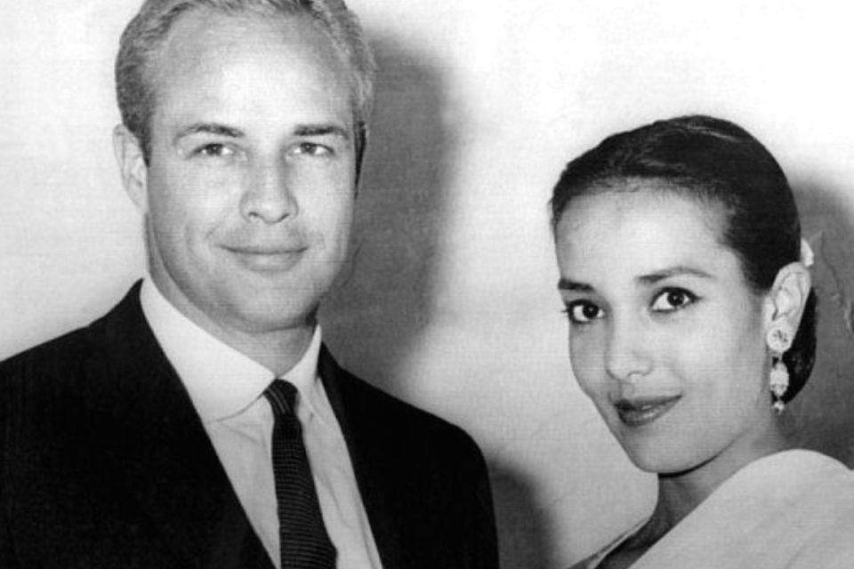 VIOLENT MARRIAGE: Marlon Brando with Anna Kashfi prior to announcing their divorce, circa 1958