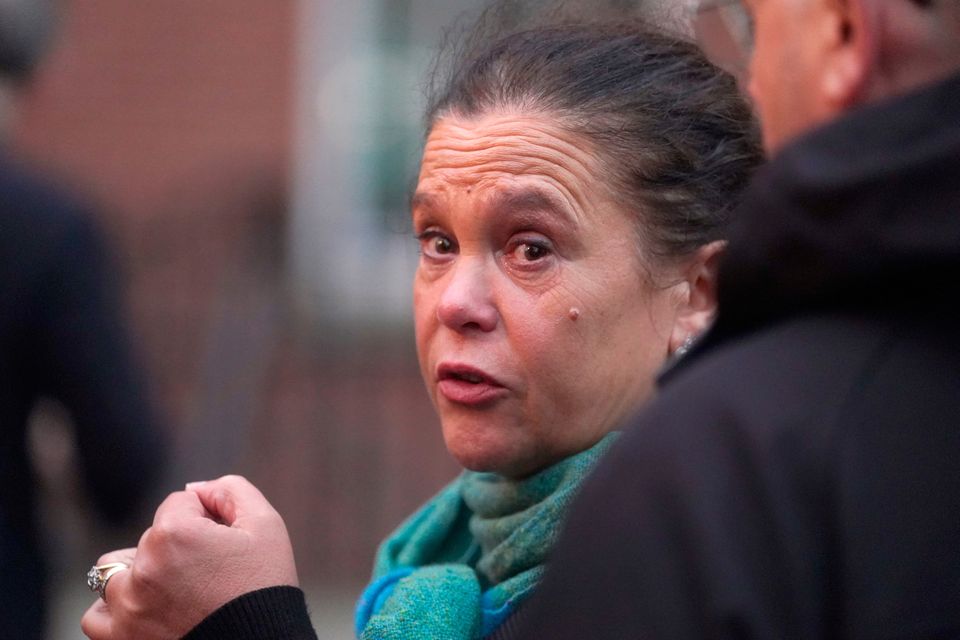 Sinn Féin leader Mary Lou McDonald at the scene in Dublin city centre after five people were injured, including three young children, following a serious public order incident involving a man in possession of a knife. Photo: Brian Lawless/PA Wire