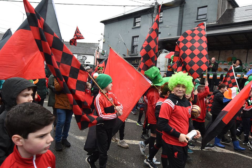 Young soccer stars in the St Patrick's Day parade in Gorey. Pic: JIm Campbell
