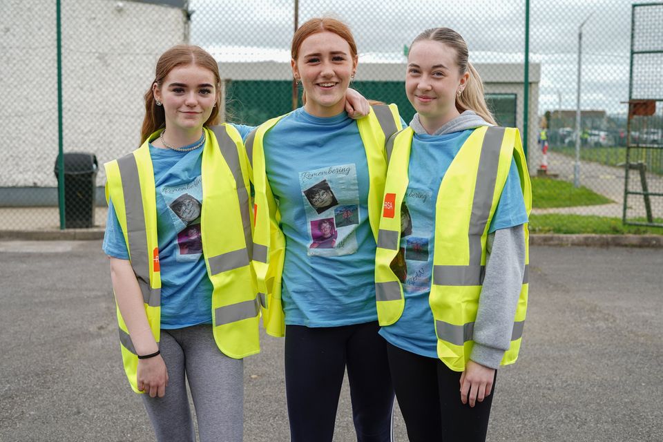Shannon Droey, Avi O’Connor and Taylor Dowling at the Run4Ryan memorial 5k run at Causeway Comprehensive School on Tuesday in memory of Ryan Gaynor who sadly passed away in 2023. Photo by Mark O’Sullivan.