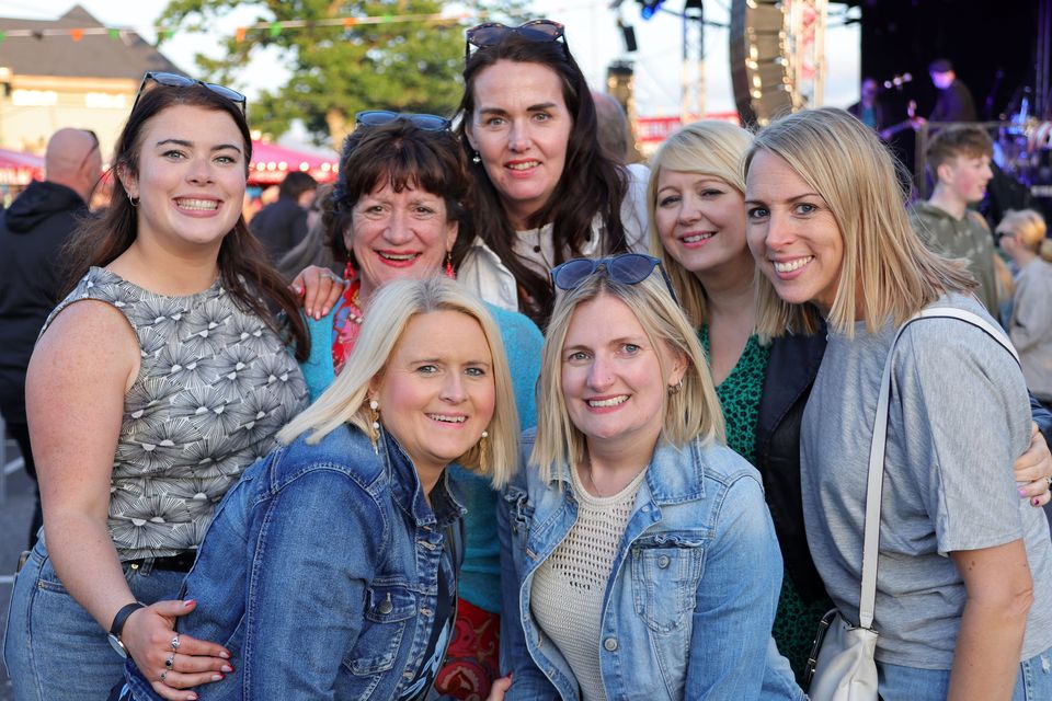 A special night for Mary Fuller, (2nd left) who retired from teaching post at Killarney Community College, with her colleagues, Marie O'Donoghue, Edwina Duggan, Laura McLarnon, Maire Spillane, Denise Fitzgerald, Dympha Healy,  at Ireland BikeFest. Photo: Valerie O'Sullivan.