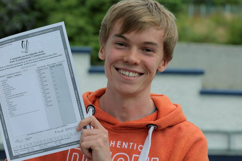 David Glynn who got 9 A1's in his leaving Cert in Castlebar, Co. Mayo. Photo : Keith Heneghan / Phocus
