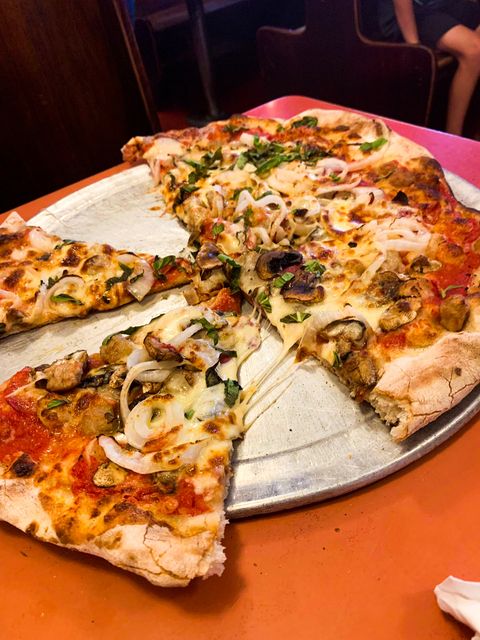 The 16'' Classico pizza at Regina's Pizzeria in Boston, Massachusetts. Picture: Caitlin McBride
