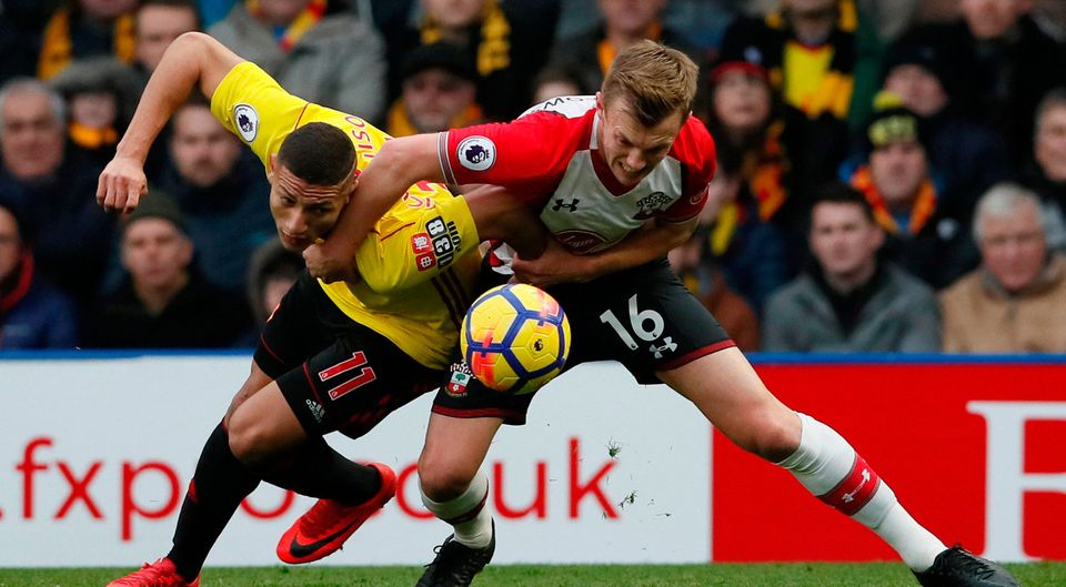 Southampton's James Ward-Prowse in action with Watford's Richarlison    Photo: Reuters