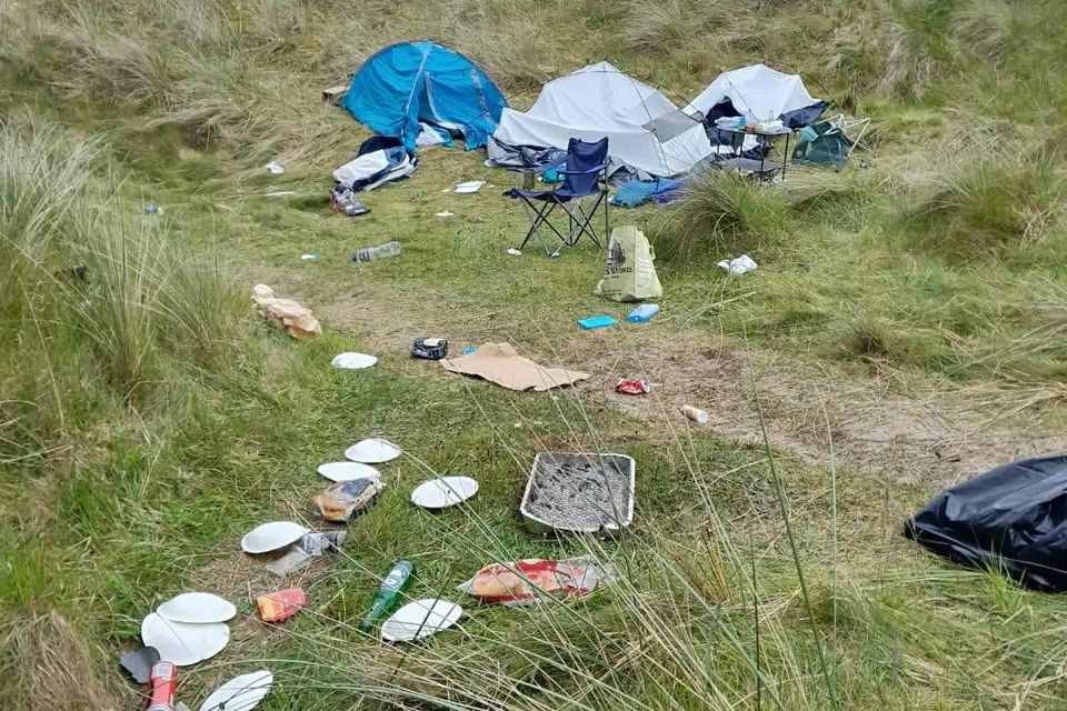 An illegal camp, found abandoned in the Raven Nature Reserve on Sunday morning.