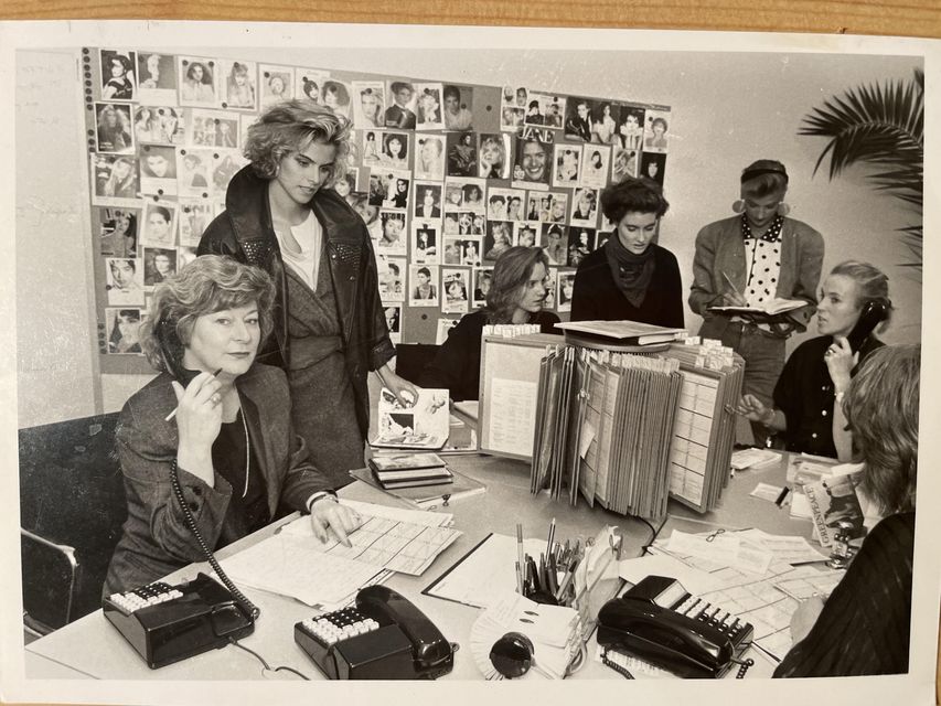 Eileen at her modelling agency in the 80s