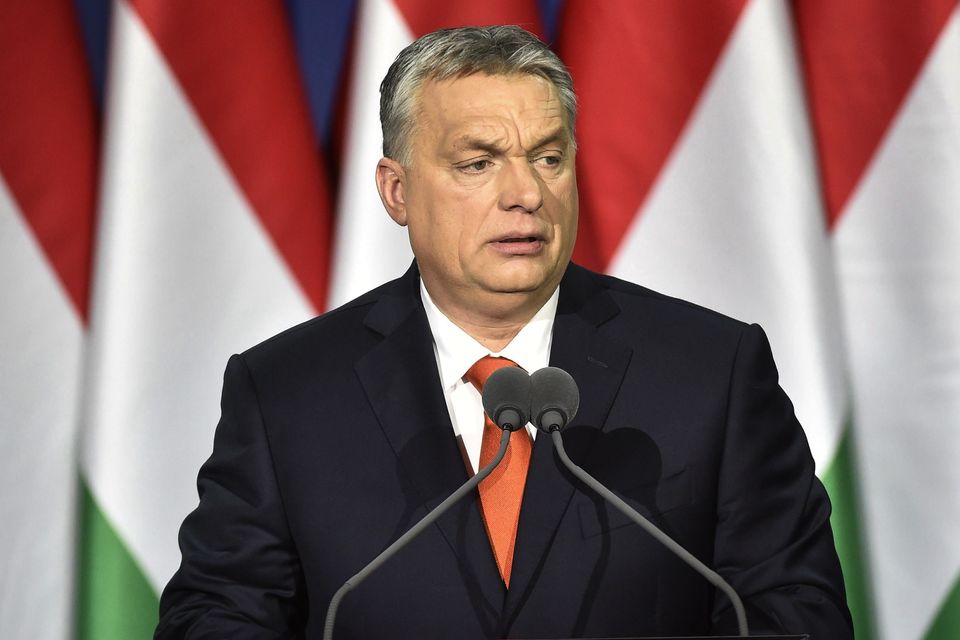 Viktor Orban delivers his annual State of Hungary speech (Zoltan Mathe/AP)