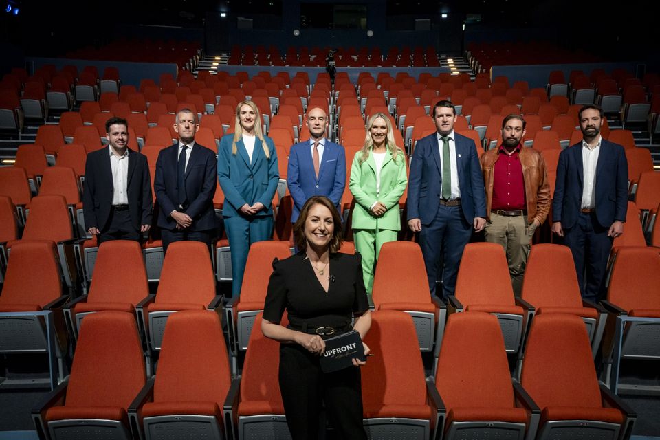 Pictured at RTÉ's 'Upfront with Katie Hannon' TV debate on the Limerick Mayoral election, are, left to right: Cllr Conor Sheehan (Lab), Maurice Quinlivan  TD (Sinn Féin), Cllr Elisa O’Donovan (Soc Dems),  Cllr Daniel Butler (FG),  Dee Ryan  (FF), Cllr Frankie Daly (Ind), Ruairí Fahy  (PBP-Sol) and Brian Leddin  TD (Green Party). Photo: Don Moloney