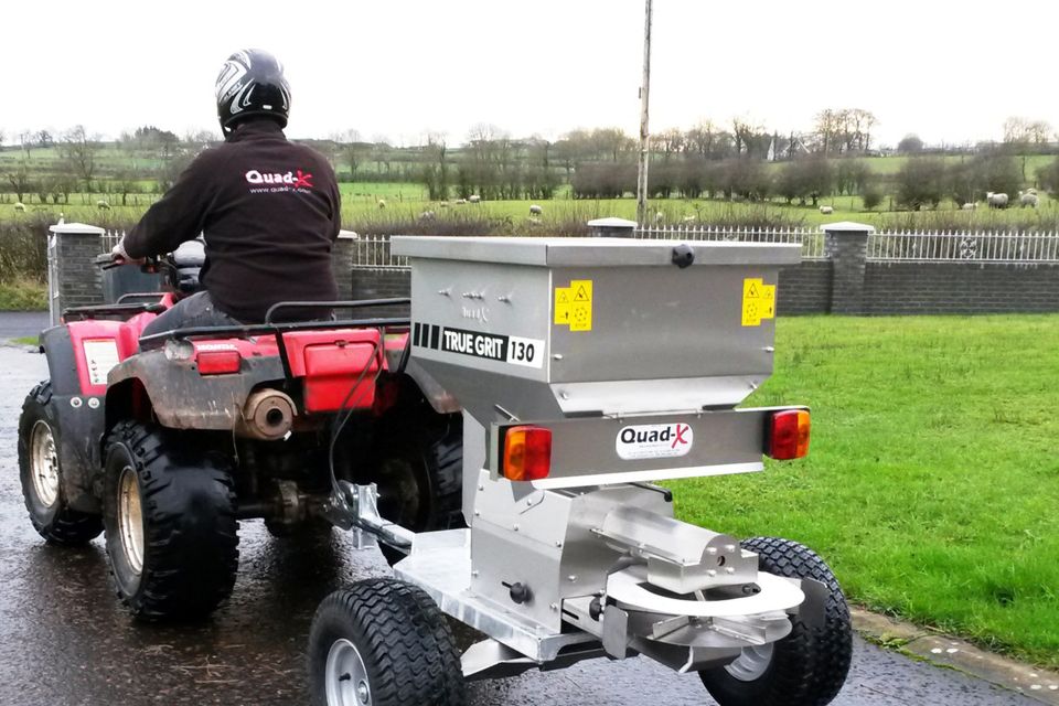 The True Grit is a small scale commercial salt spreader popular with farms and hire companies.