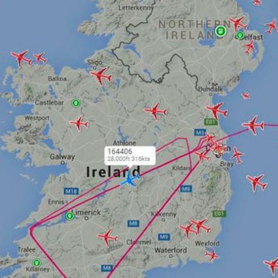 Eyebrows raised as US spy plane makes several passes over Ireland