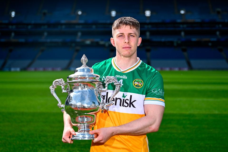 Lee Pearson of Offaly at the launch of the Tailteann Cup at Croke Park. Photo: Piaras Ó Mídheach/Sportsfile