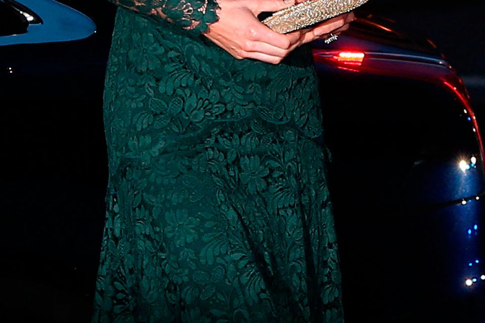 Kate Middleton looks elegant in emerald lace dress as she talks about  Prince George signing up to 'big school' | Irish Independent