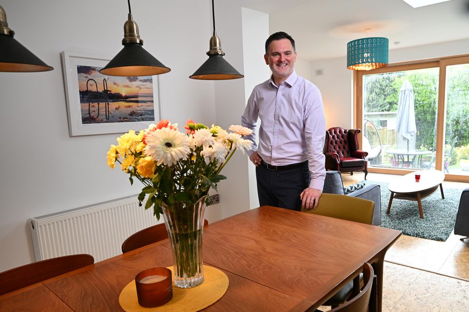William Bradshaw in the open-plan living space of his Co Dublin home. Photo: Bryan Meade