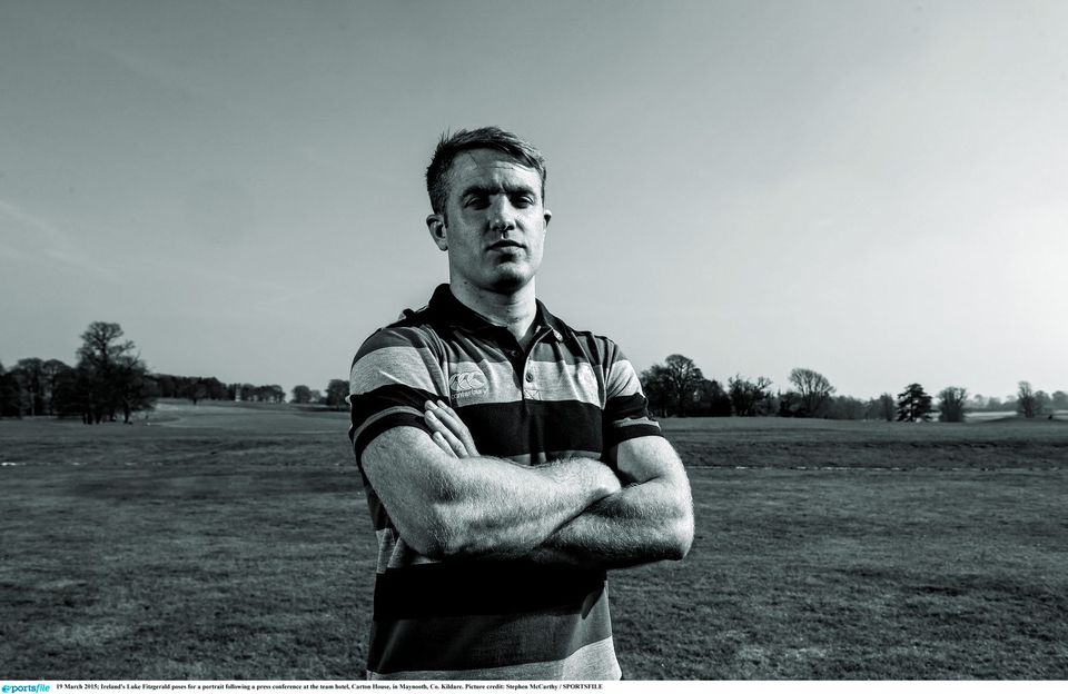 19 March 2015; Ireland's Luke Fitzgerald poses for a portrait following a press conference at the team hotel, Carton House, in Maynooth, Co. Kildare. Picture credit: Stephen McCarthy / SPORTSFILE