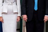 thumbnail: U.S. President Donald Trump and first lady Melania Trump wait to greet Israeli Prime Minister Benjamin Netanyahu and his wife Sara Netanyahu at the South Portico of the White House on February 15, 2017 in Washington, D.C.