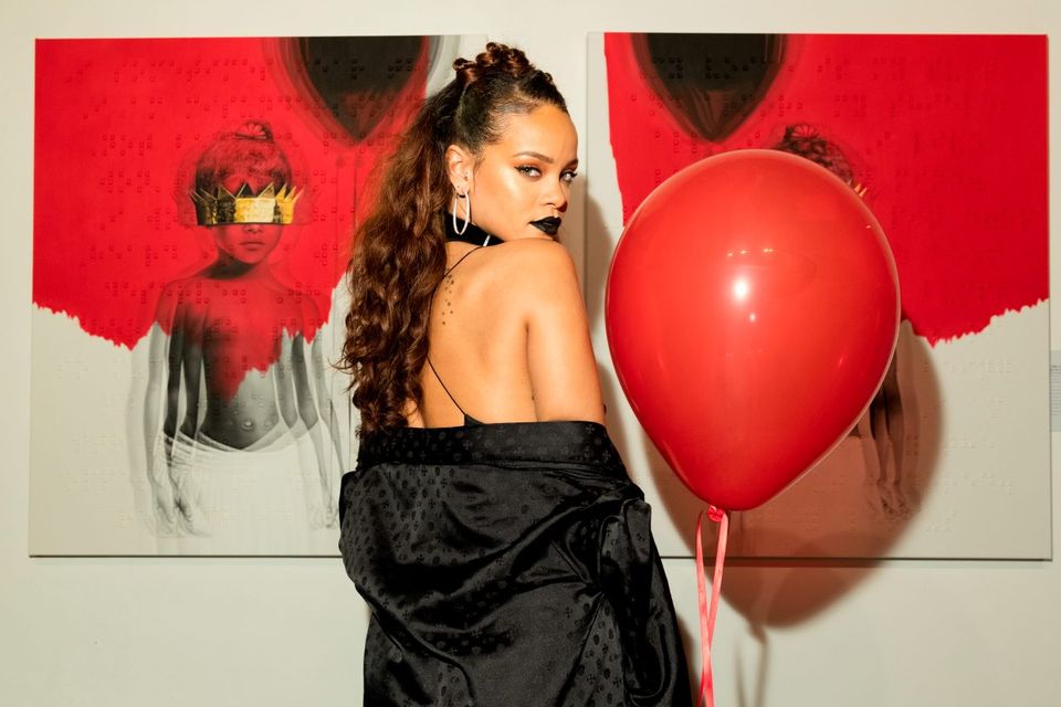 Singer Rihanna at Rihanna's 8th album artwork reveal for "ANTI" at MAMA Gallery