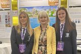 thumbnail: Aoife Fadian and Jessica O'Connor from the Ursuline Convent Sligo with Marian Harkin TD at the BT Young Scientist & Technology Exhibition. Aofe and Ursula's project is entitled 'Sheep Strength' and explores the advantages of using wool to reinforce concrete.