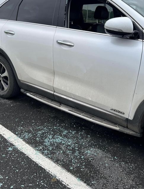 A car was also damaged. Photo: Graiguecullen GAA Facebook