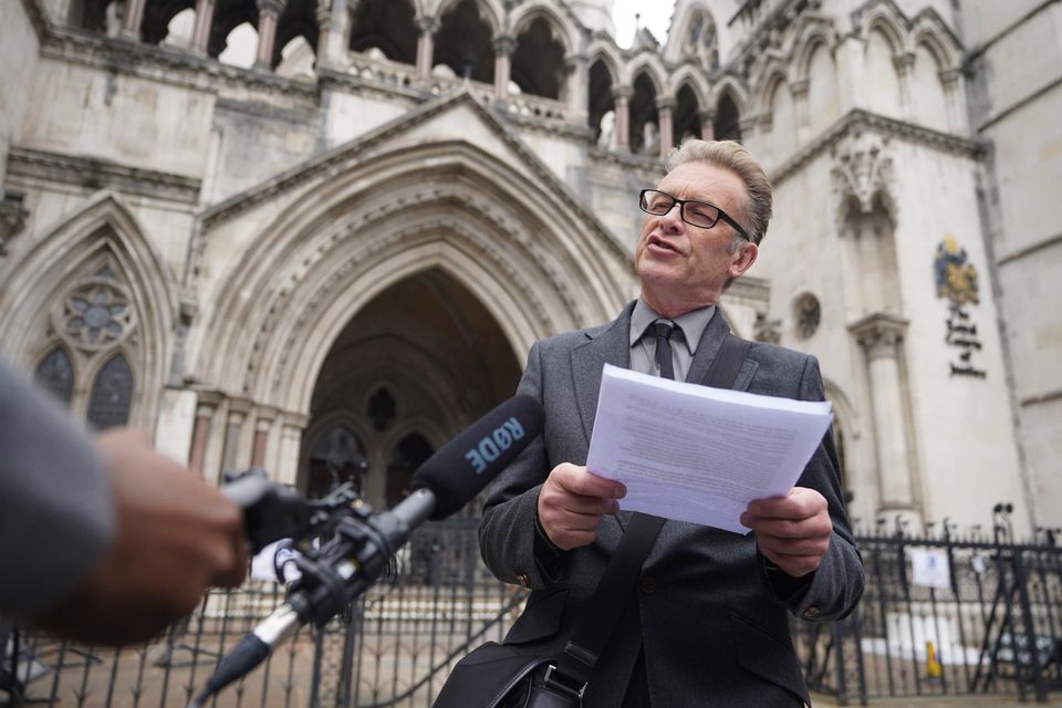 Chris Packham speaking to the media outside the Royal Courts of Justice (PA)