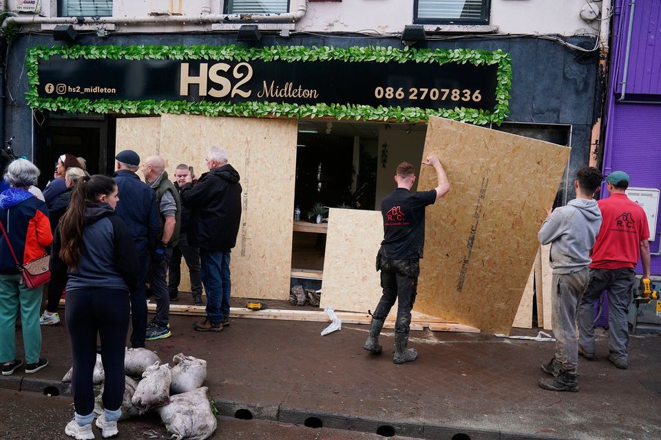 The clean up gets underway on Main street in Midleton