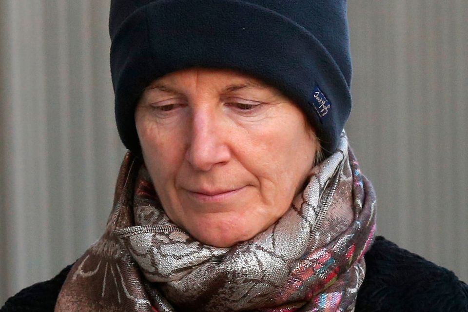 Dr Bernadette Scully wept in the witness box yesterday as she described how she held her
daughter in her arms. Photo: Collins