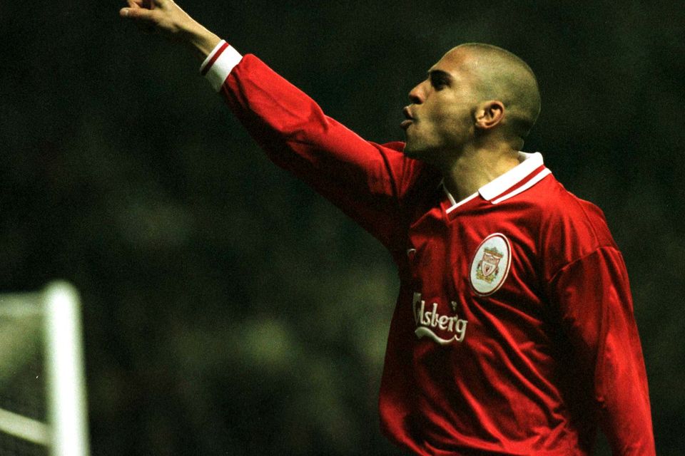 Stan Collymore celebrates for Liverpool