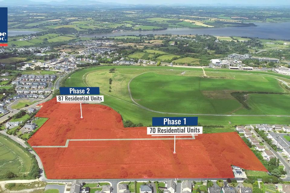 The site, which is adjacent to Wexford Racecourse, has full planning permission for 157 residential units. Photo: Kehoe & Associates.