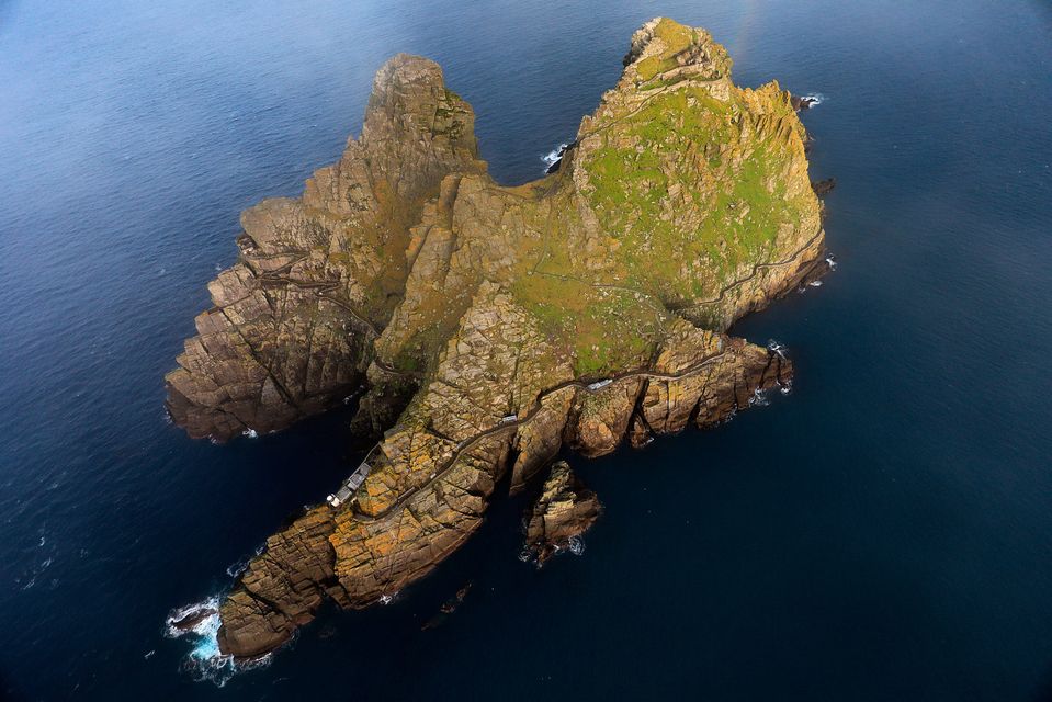 Skellig Michael, seen in an aerial photograph this winter. The island, with a monastic settlement dating from 588AD, is a major location in Star Wars: The Last Jedi. Photo:Valerie O’Sullivan