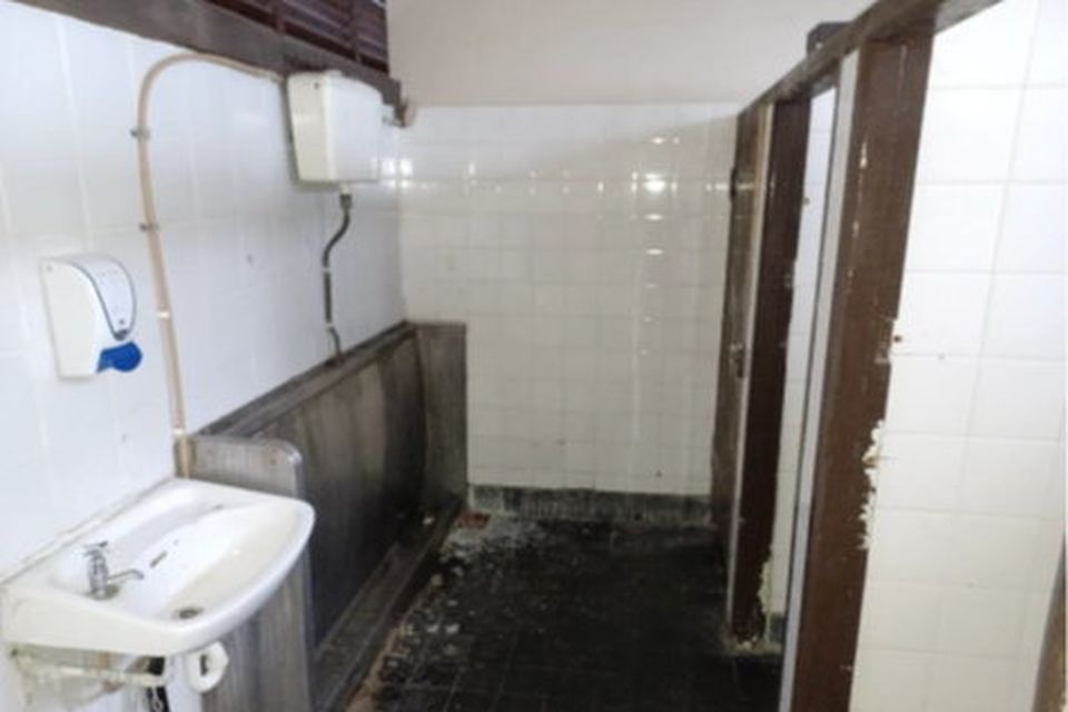 The interior of the public toilets before upgrades were carried out.