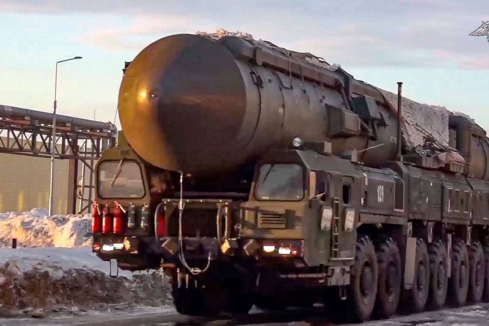 Russia’s defence ministry announced that Yars mobile missile launchers were being manoeuvred across three regions of Siberia (Russian Defence Ministry Press Service via AP)