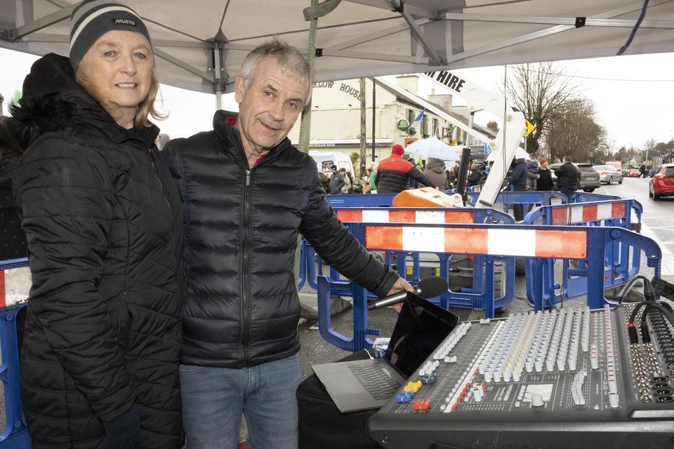 Anne and Noel Nolan looking after the sound at the St. Patrick's Day Parade in Blessington