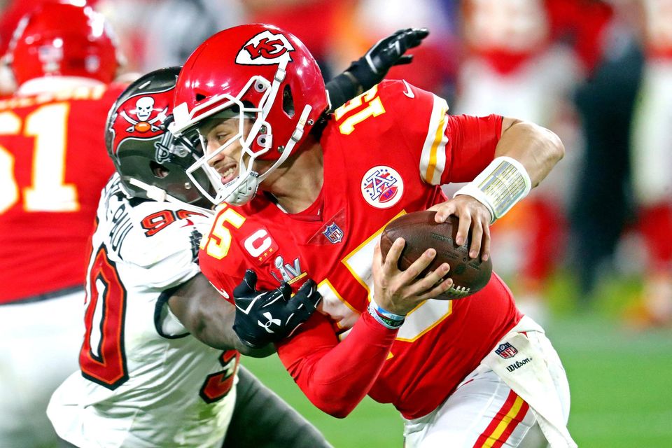 Kansas City Chiefs quarterback Patrick Mahomes in action durning